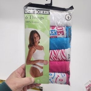 Women's Joe Boxer cotton Thong underwear 6-pack tangas Sz 9 XL XXL vintage y2K